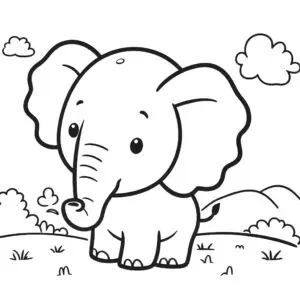 kleurplaat olifant 13