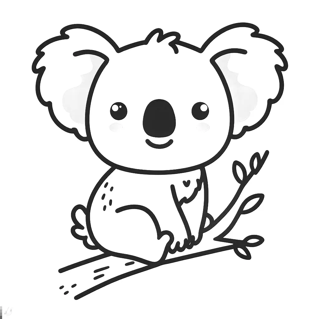 Koala cuteness - Coloring Pages Child