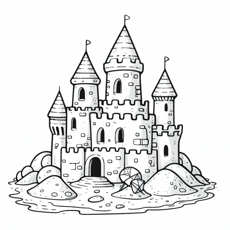 Sand Castle - Coloring Pages Child