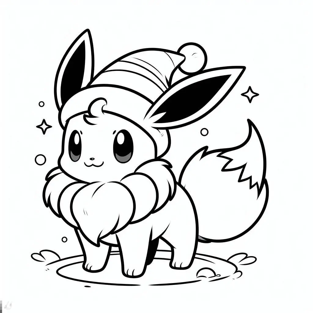 coloring-page-christmas-coloring-page-pokemon-eevee (3) | coloring-plates-kind.com
