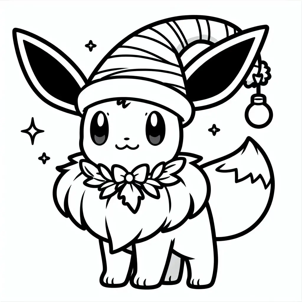 coloring-page-christmas-coloring-page-pokemon-eevee (4) | coloring-plates-kind.com