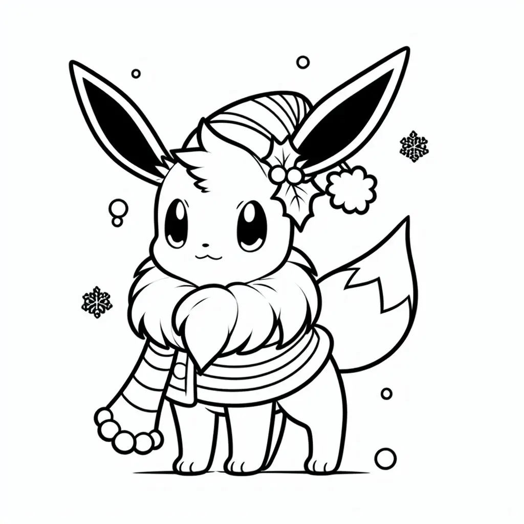 coloring-page-christmas-coloring-page-pokemon-eevee (5) | coloring-plates-kind.com