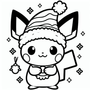 kleurplaat-kerst-kleurplaat-pokemon-pichu- (1)