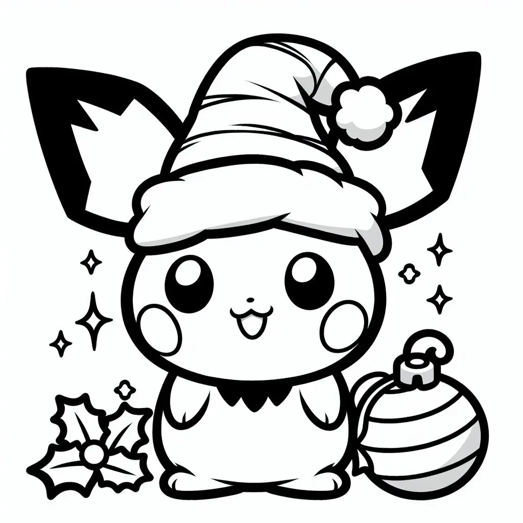 dibujo-para-colorear-navidad-dibujo-para-colorear-pokemon-pichu- (10) | platos-para-colorear-kind.com
