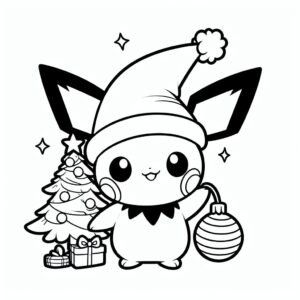 kleurplaat-kerst-kleurplaat-pokemon-pichu- (4)