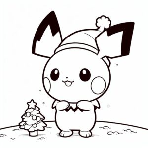 kleurplaat-kerst-kleurplaat-pokemon-pichu- (8)