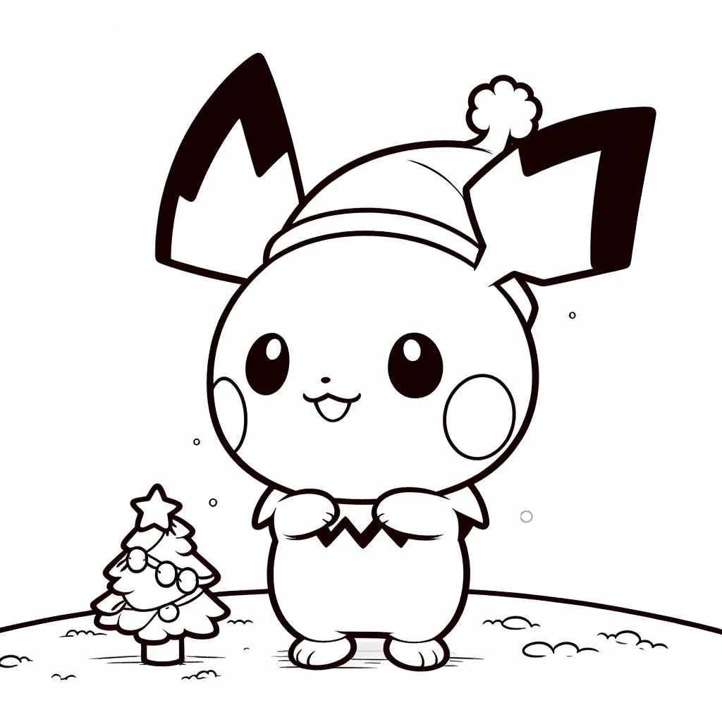 dibujo-para-colorear-navidad-dibujo-para-colorear-pokemon-pichu- (8) | platos-para-colorear-kind.com