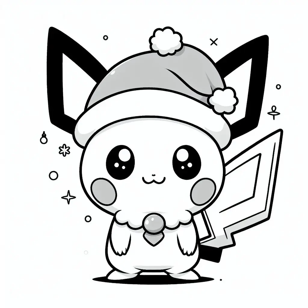 dibujo-para-colorear-navidad-dibujo-para-colorear-pokemon-pichu- (9) | platos-para-colorear-kind.com