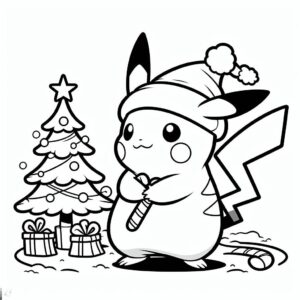 kleurplaat-kerst-kleurplaat-pokemon-pikachu (1)