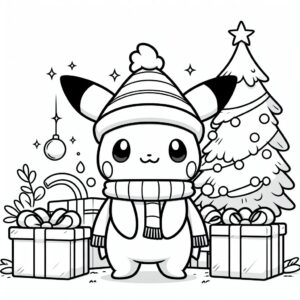 kleurplaat-kerst-kleurplaat-pokemon-pikachu (8)