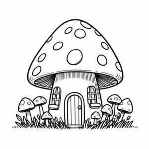 dibujo para colorear-casa-de-hongos (10)