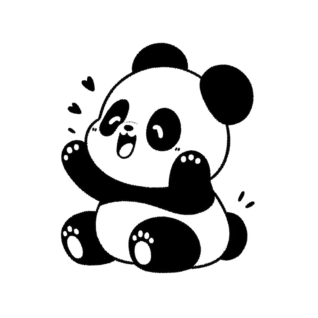 Panda play time - Coloring pages Child