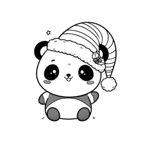 kleurplaat panda kleurplaat kerst (1)