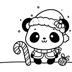 kleurplaat panda kleurplaat kerst (3)