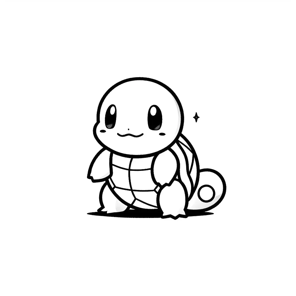 El derroche de colores de Squirtle - Dibujos para colorear Niño