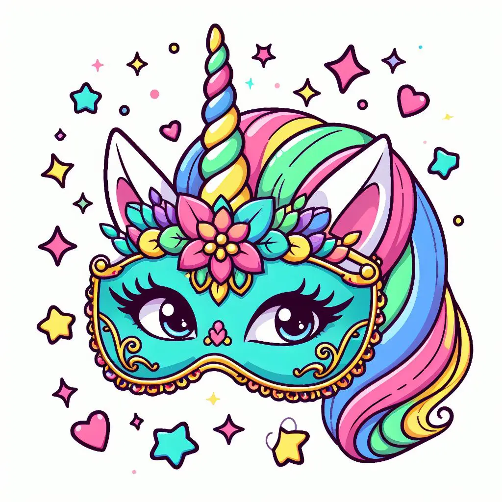 Unicorn mask coloring page-coloring-pages-child