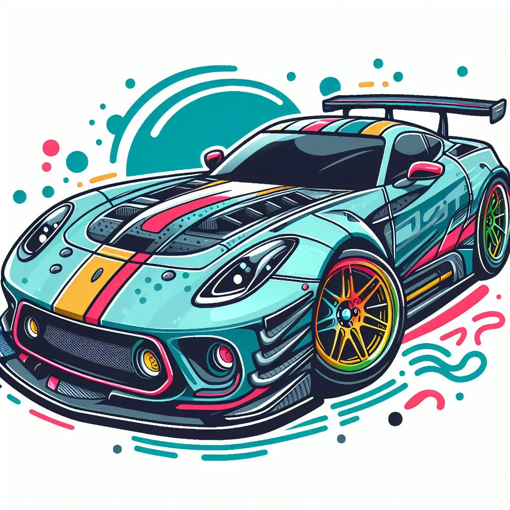 Spor araba boyama sayfası - Çocuk boyama sayfaları