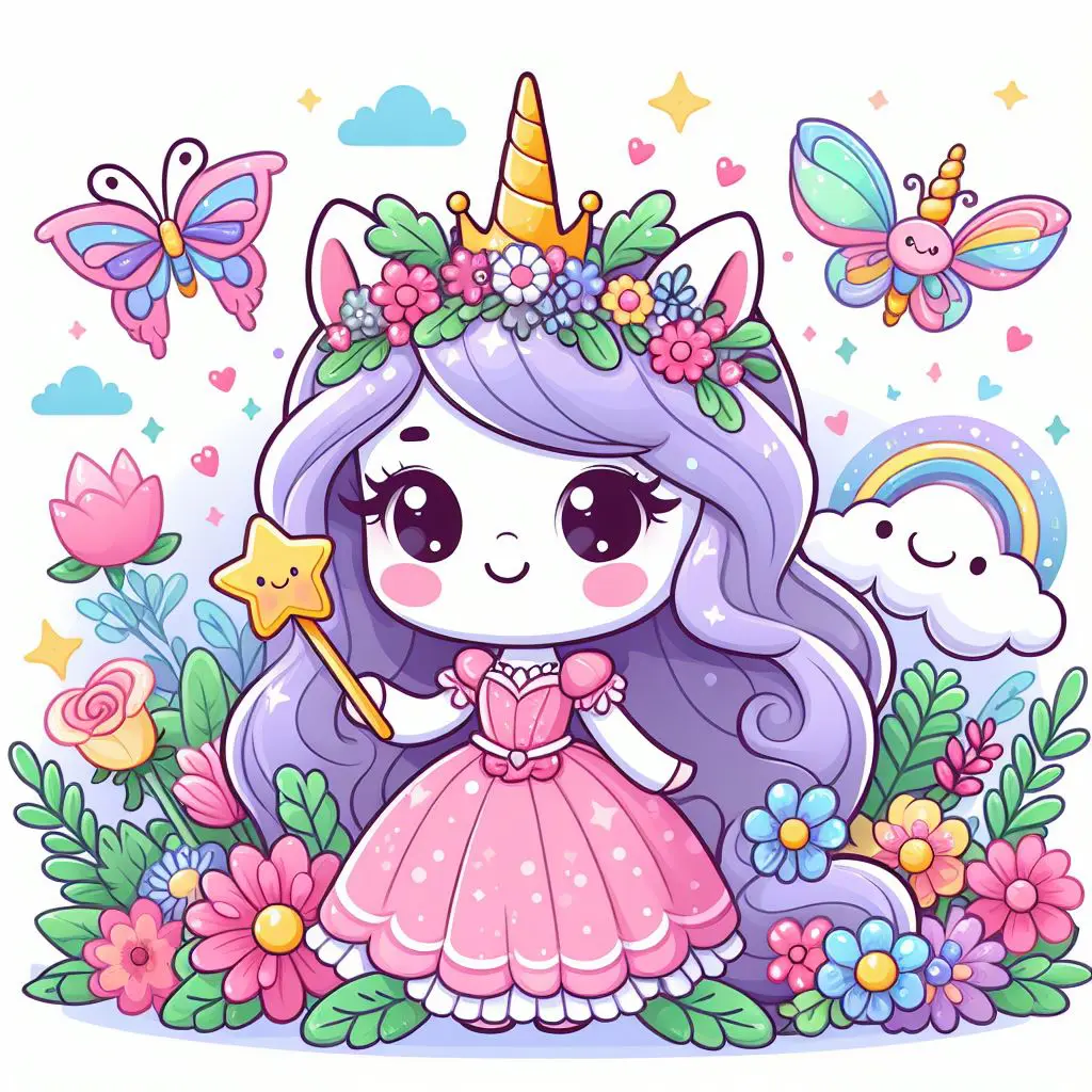 Unicorn princess coloring page-coloring-pages-child