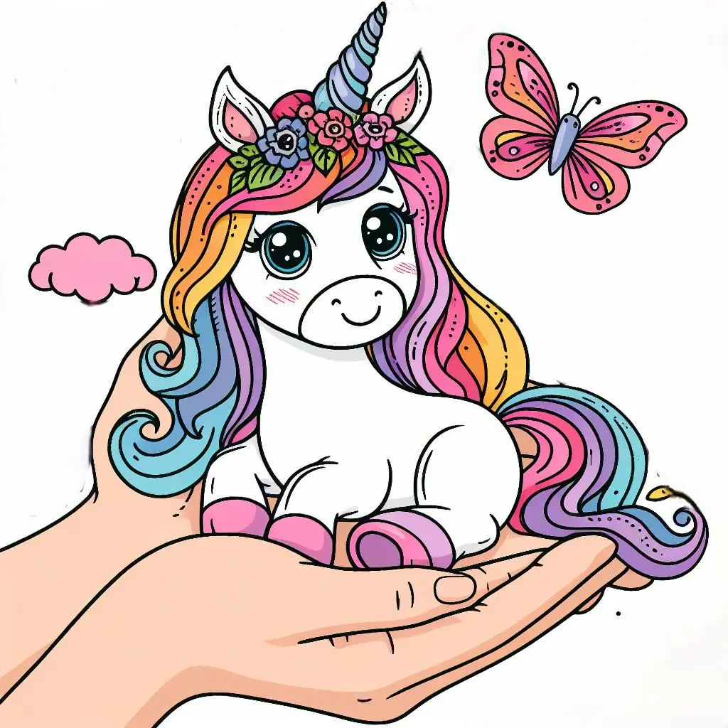 Unicorn fun coloring page-coloring-pages-child