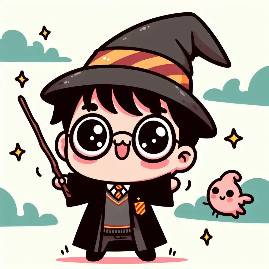 Dibujos kawaii para colorear de Harry Potter - Dibujos para colorear  Infantil