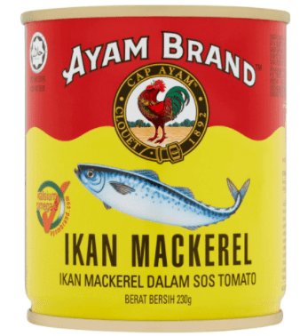 Ayam Brand Mackerels in Tomato Sauce 48 Can x 230g