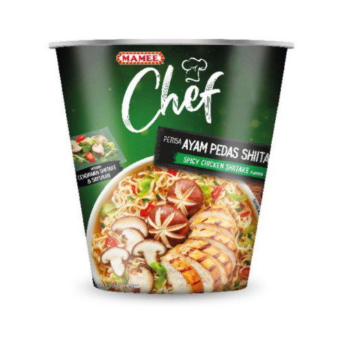 Mamee Chef Cup Spicy Chicken Shitake 24 Cup x 62g