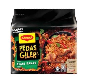 Maggi Pedas Giler Ayam Bakar 12 x 5 pcs x 76g