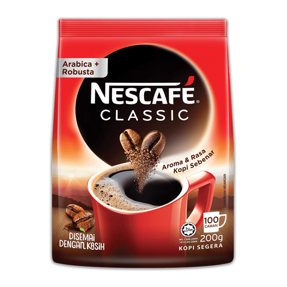 Nescafe Classic Instant Coffee Soft Pack 200g (24 x 200g)