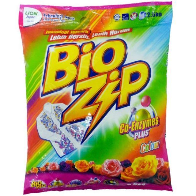 Bio Zip Colour Powder Detergent 2.3kg x 8