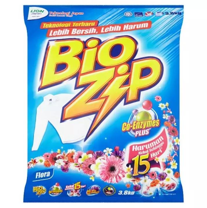 Bio Zip Floral Powder Detergent 2.3kg x 8