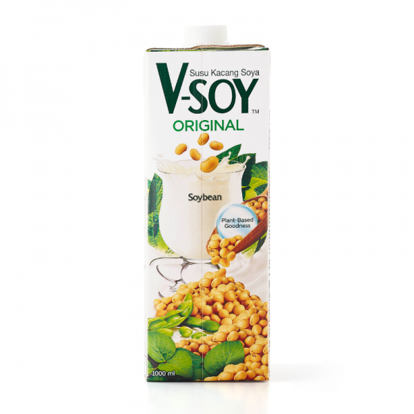 V-Soy Soya Bean Milk UHT Original 1L x 12