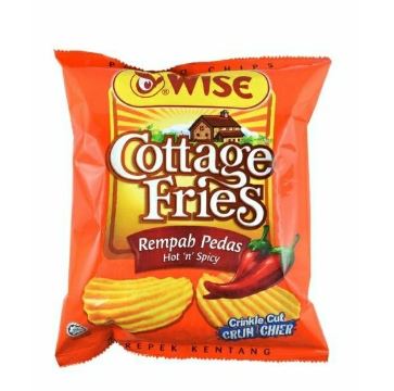 (Loose Pack) Wise Cottage Fries Potato Chips Hot & Spicy 60g x 12