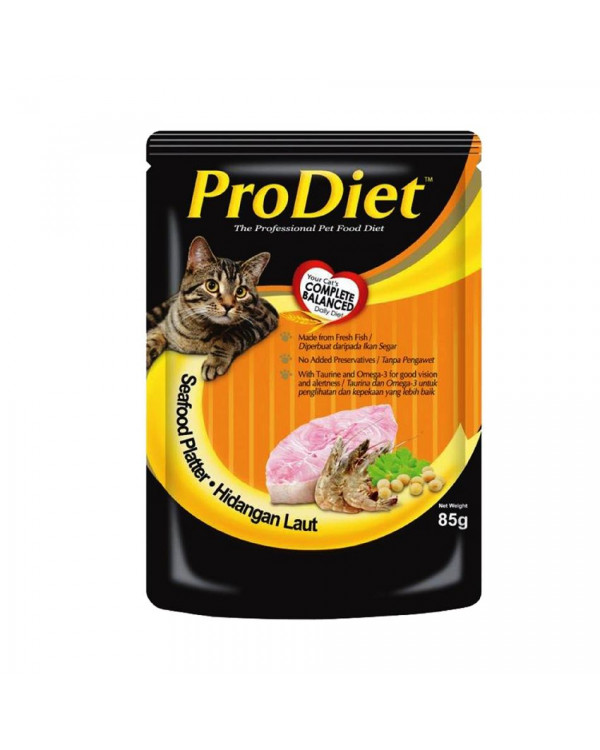 Prodiet Wet Food Seafood Platter Pouch (85g x 12) x 4