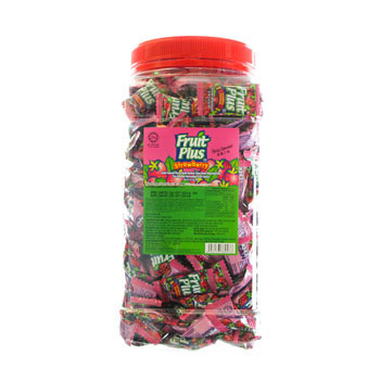 ( Loose Pack ) Fruit Plus Chewy Candy Strawberry 1 Jar x 350pcs