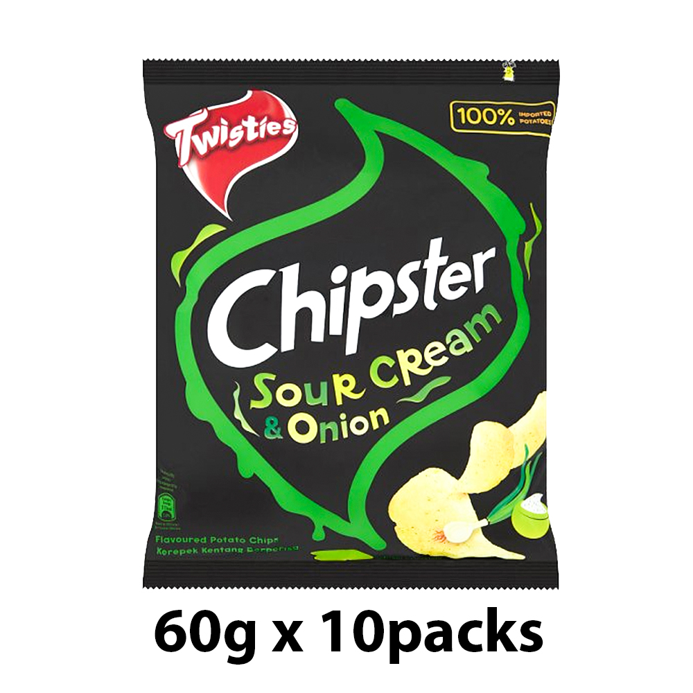 Loose 10 Pack x 60g Chipster Sour Cream & Onion