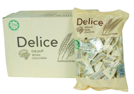 Loose 1 Pack x 500g (White) Delice Oat Puff LUX White Chocolate