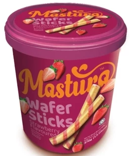 Mastura Wafer Sticks Strawberry 12 Tub x 370g
