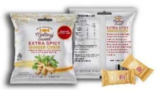 Loose 12 Pack x 52g Melting Sweet Ginger Chew Extra Spicy