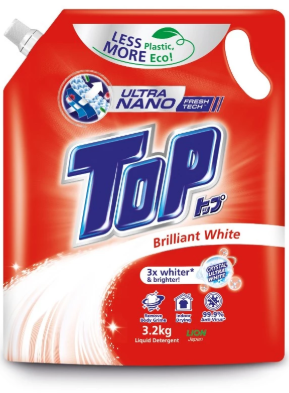 Top Liquid Detergent Refill Brilliant White 3 Pack x 3.2kg