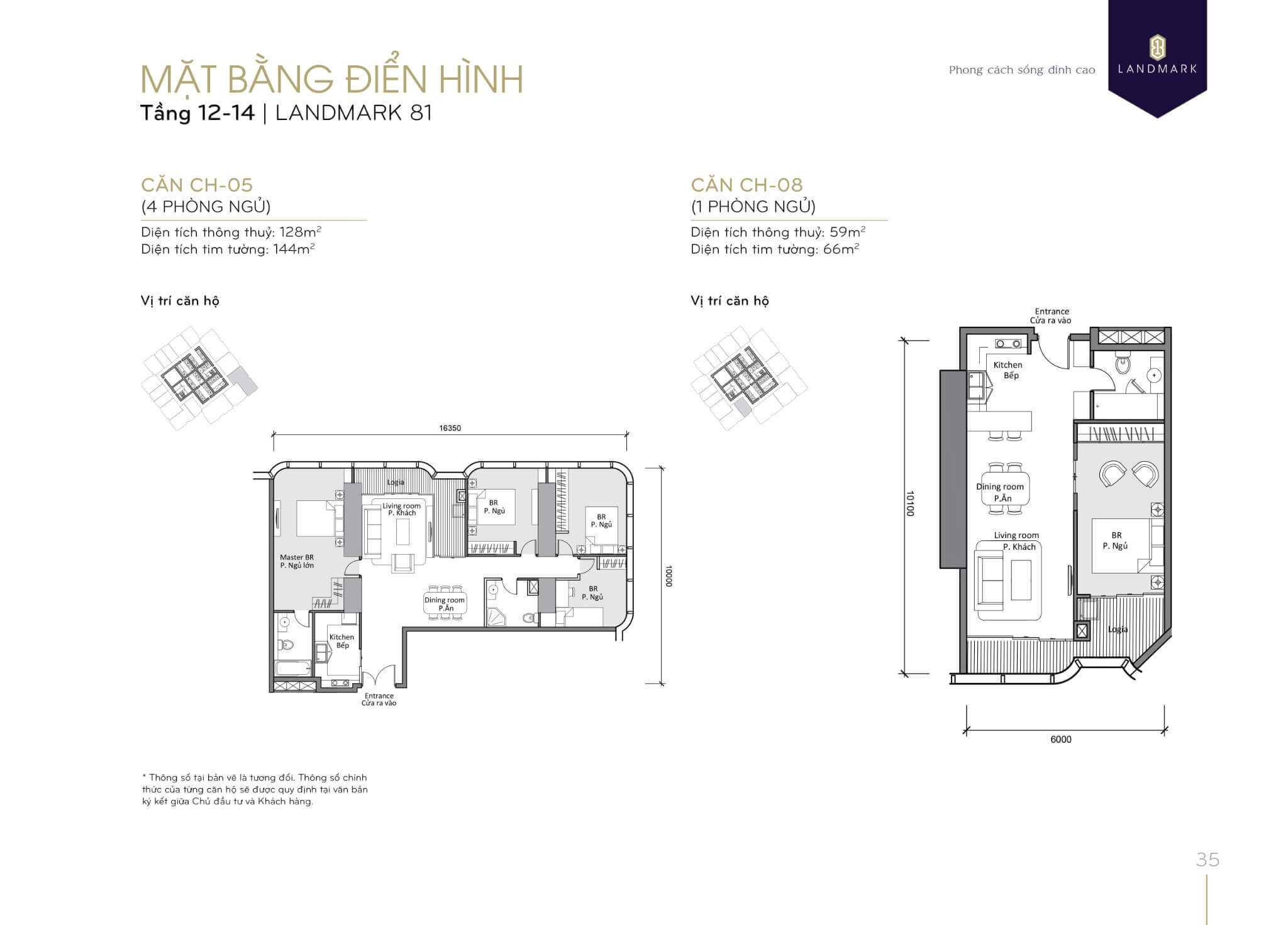 layout căn hộ tầng 12-14 Landmark 81 2
