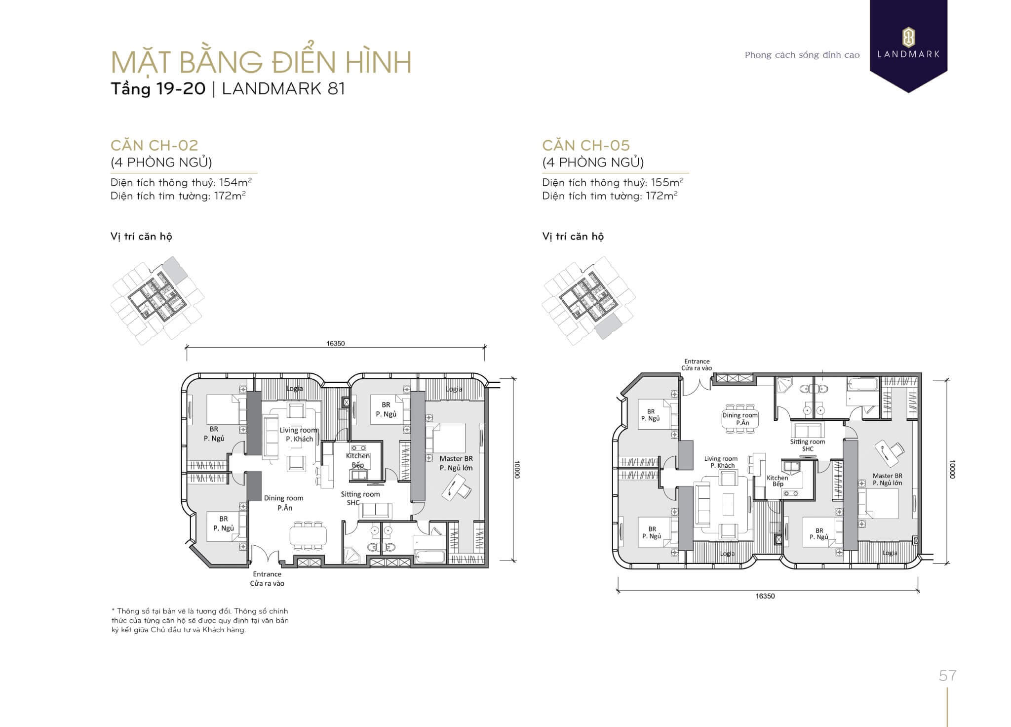 layout căn hộ tầng 19-20 Landmark 81 2