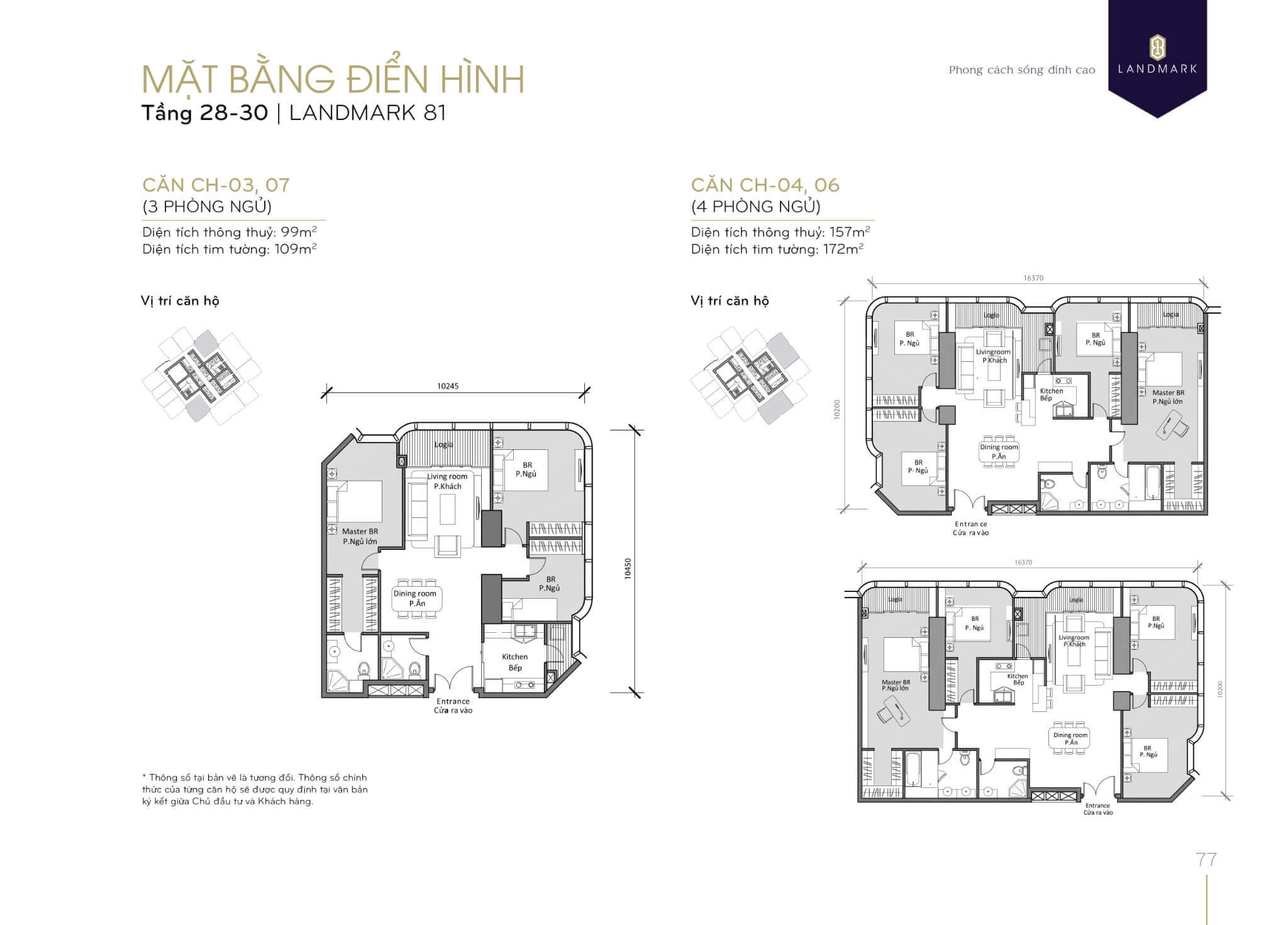 layout căn hộ tầng 28-30 Landmark 81 1