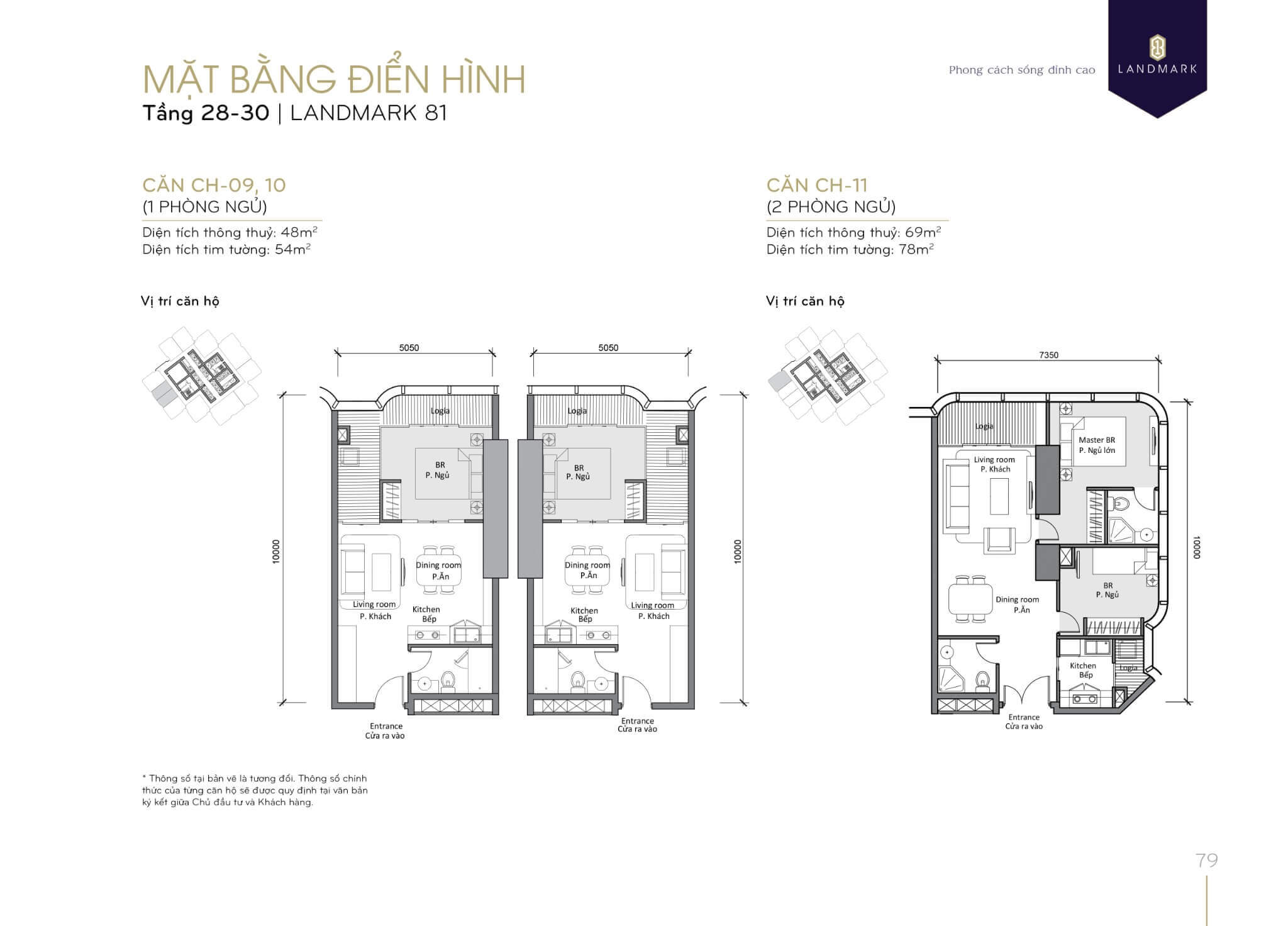 layout căn hộ tầng 28-30 Landmark 81 3