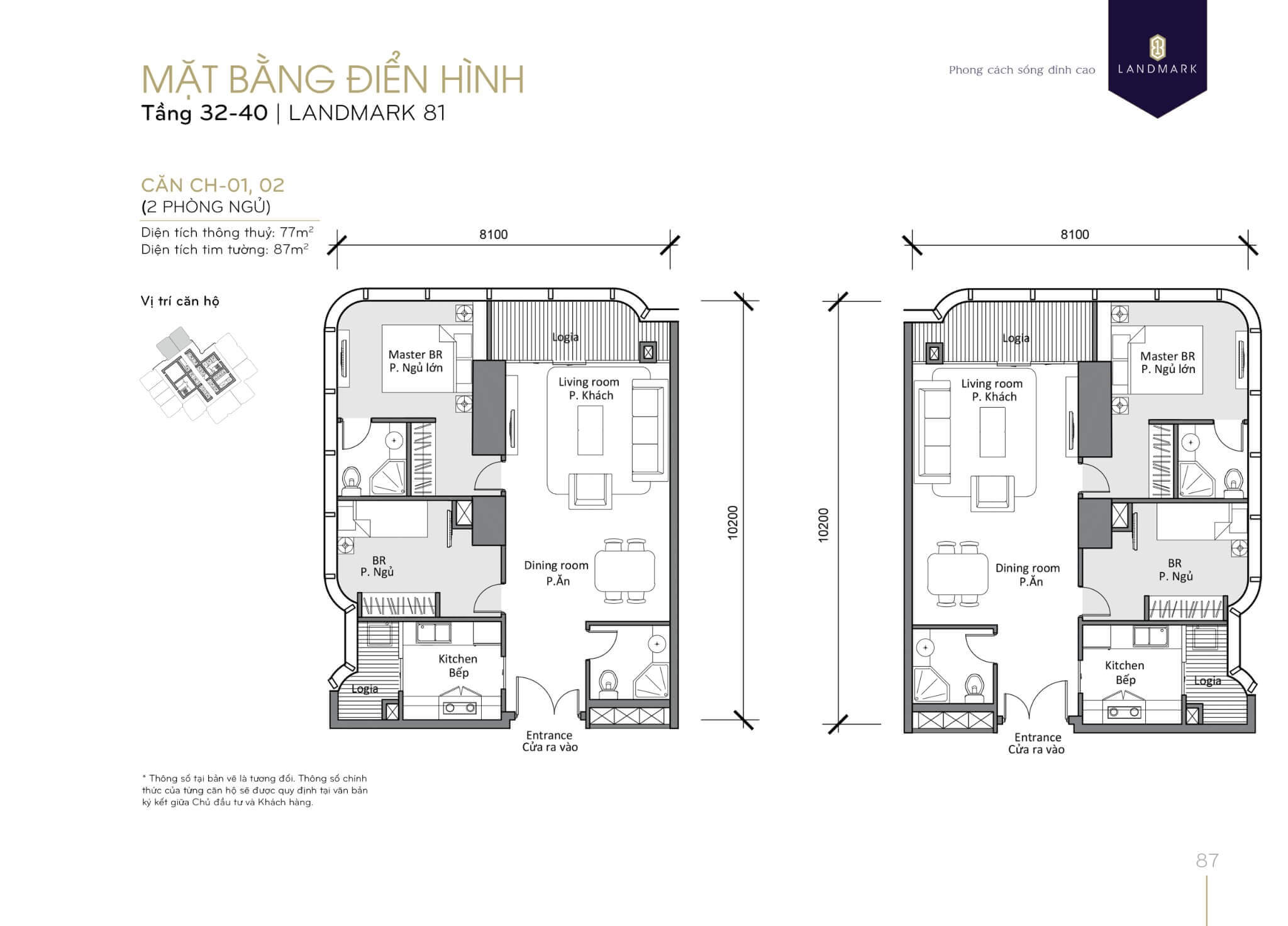 layout căn hộ tầng 32-40 Landmark 81 1