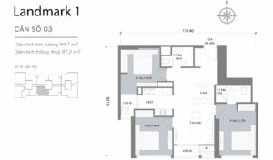 layout căn hộ số 9 Landmark 1 L1-09
