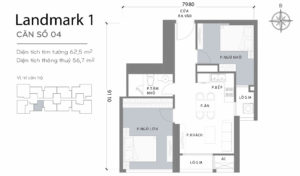layout căn hộ số 11 Landmark 1 L1-11
