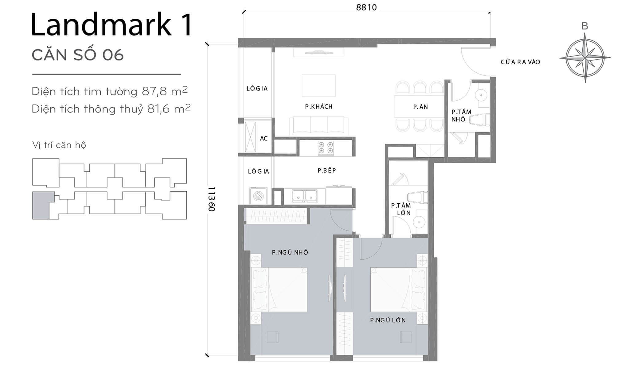 layout căn hộ số 6 Landmark 1 L1-06