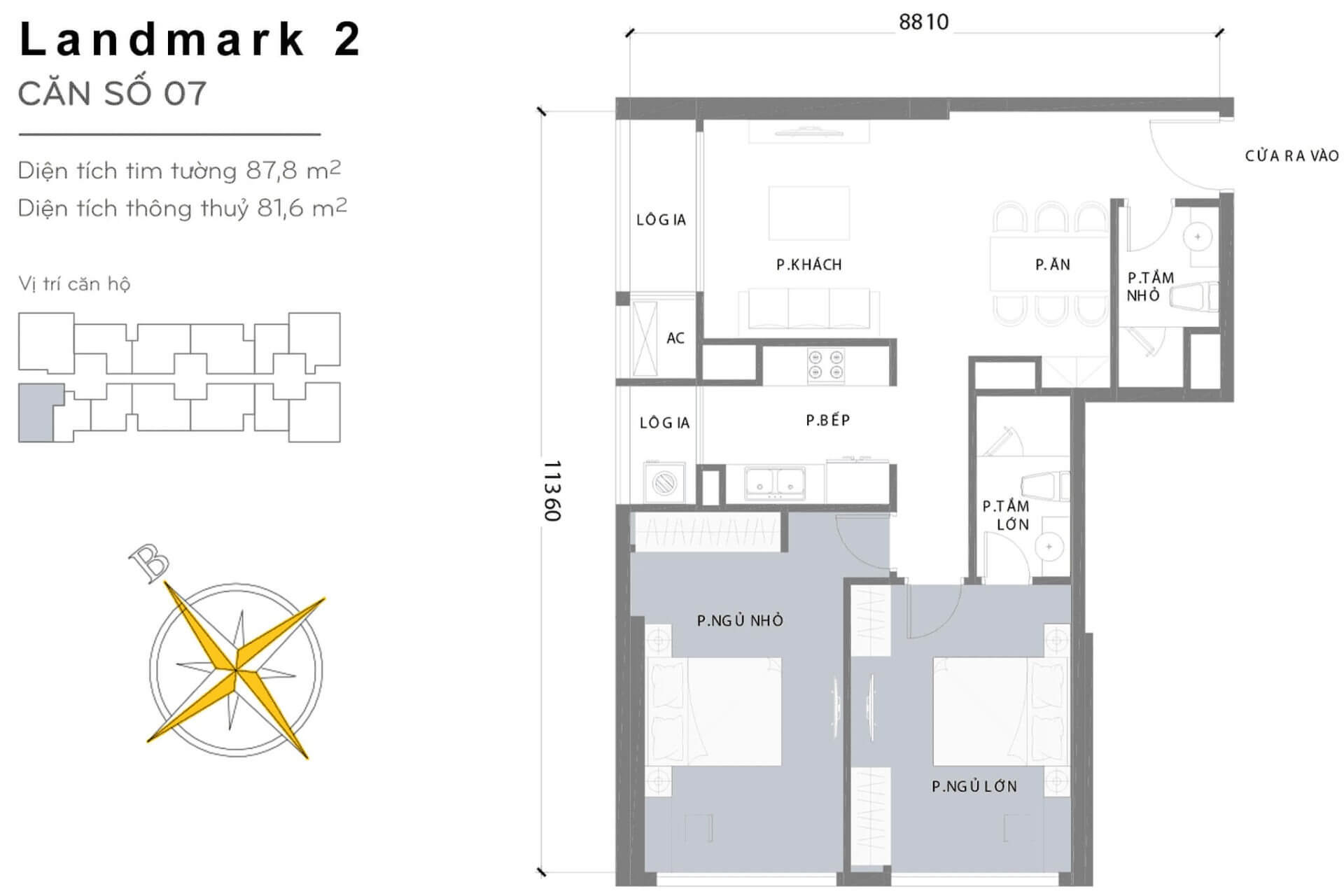 layout căn hộ số 7 Landmark 2 L2-07
