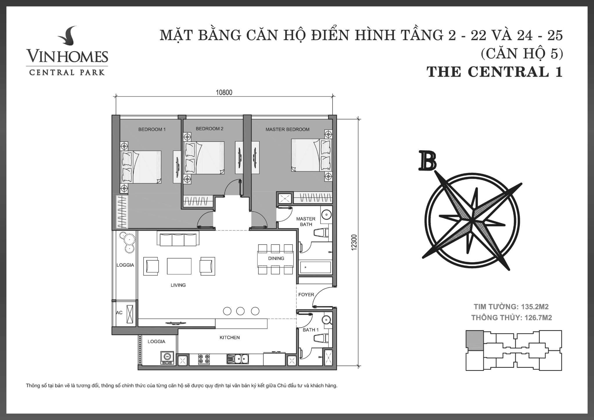 layout căn hộ tầng 2-25 Central 1