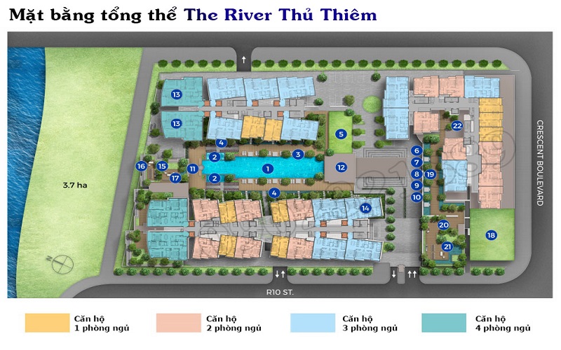 The layout of The River Thu Thiem project